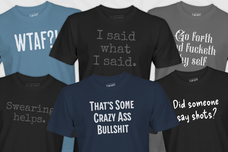 5 sweary brand t-shirts with funny sayings