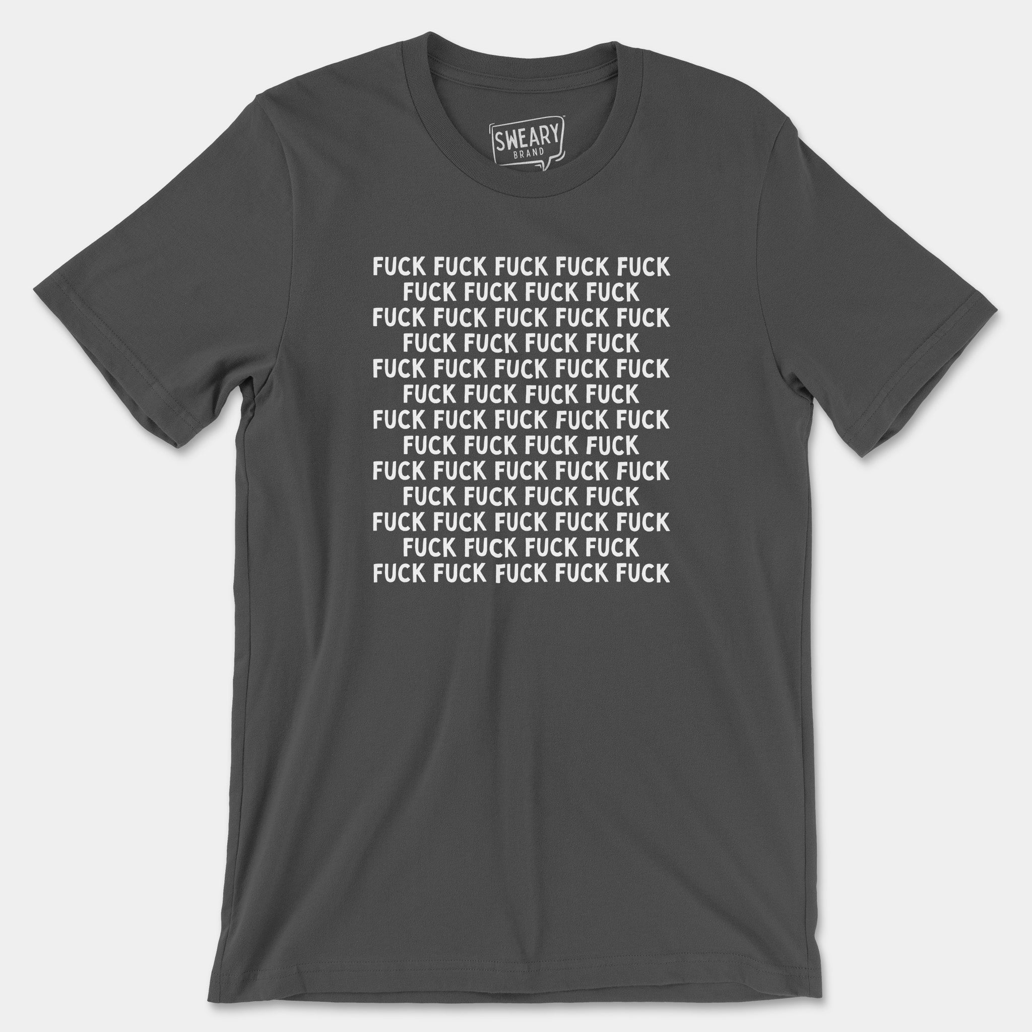 Asphalt / S funny T-Shirt that says Fuck (Lots of Fucks) | Originals Edition Tee by Sweary Brand