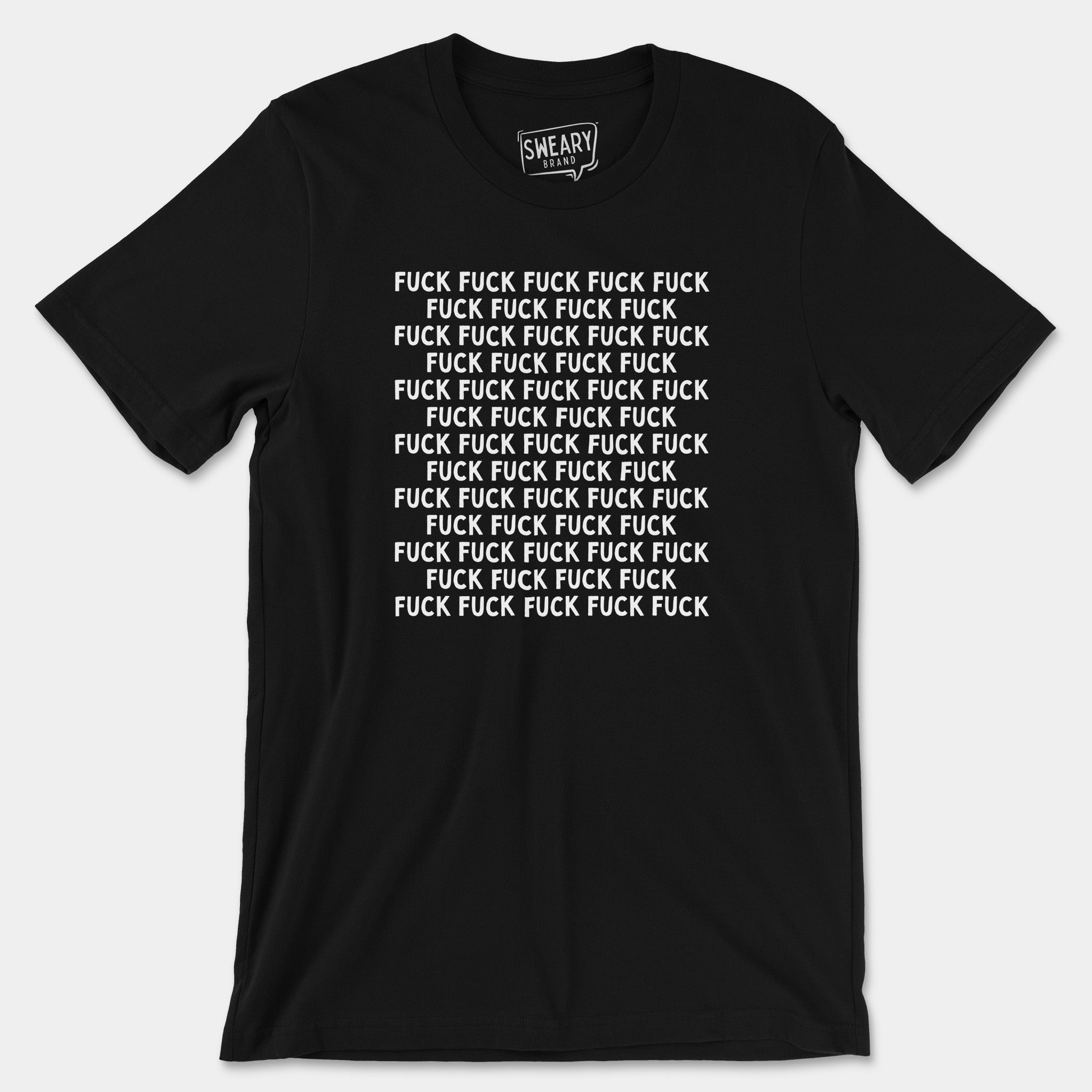 Black / S funny T-Shirt that says Fuck (Lots of Fucks) | Originals Edition Tee by Sweary Brand