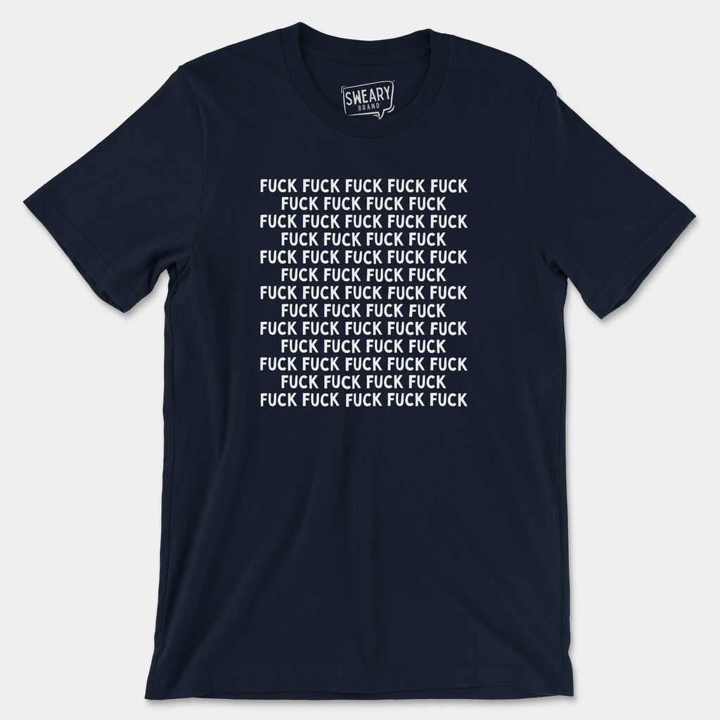 Navy / S funny T-Shirt that says Fuck (Lots of Fucks) | Originals Edition Tee by Sweary Brand