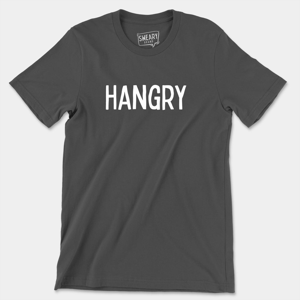Asphalt / S funny T-Shirt that says Hangry | Originals Edition Tee by Sweary Brand