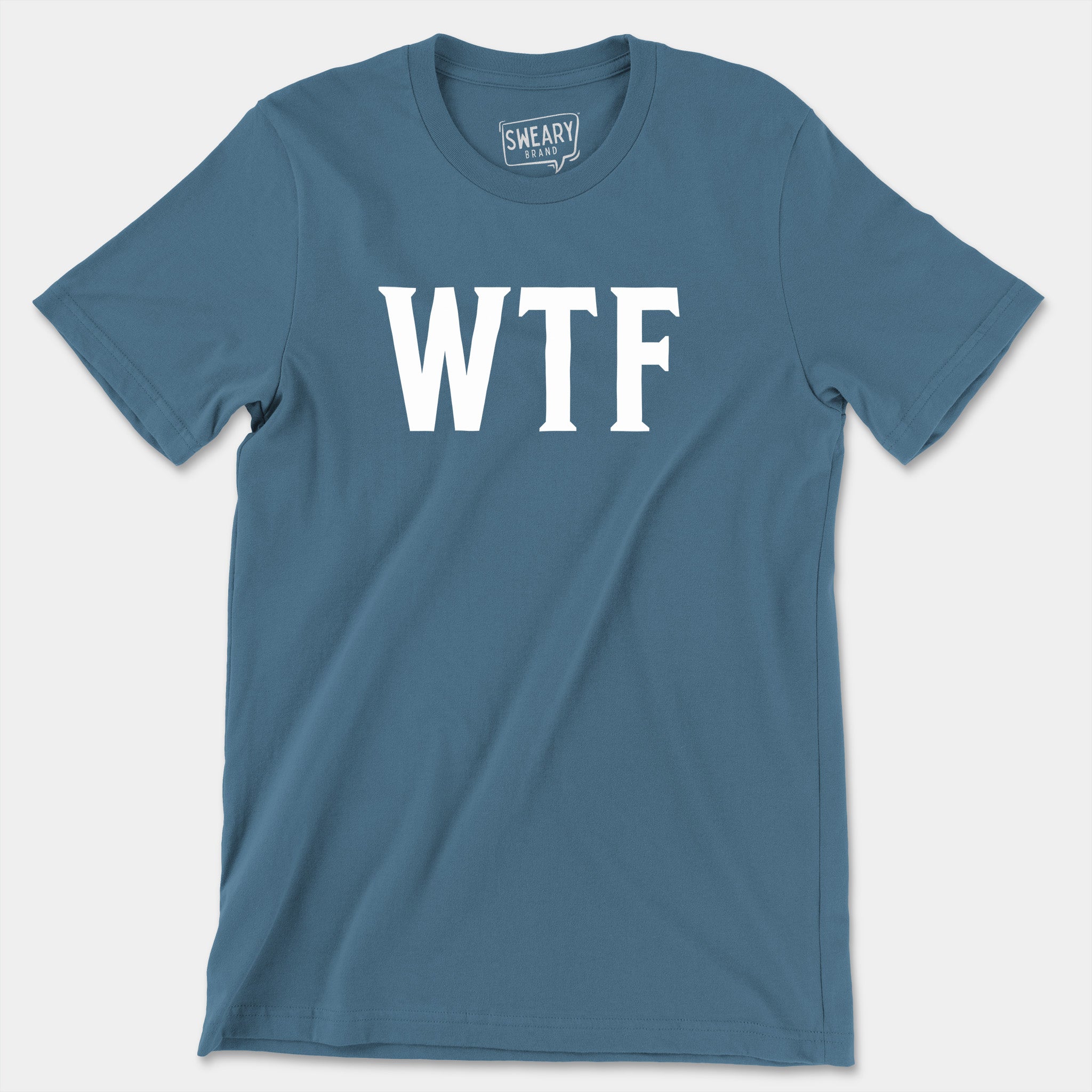 Steel Blue / S funny T-Shirt that says WTF | Originals Edition Tee by Sweary Brand