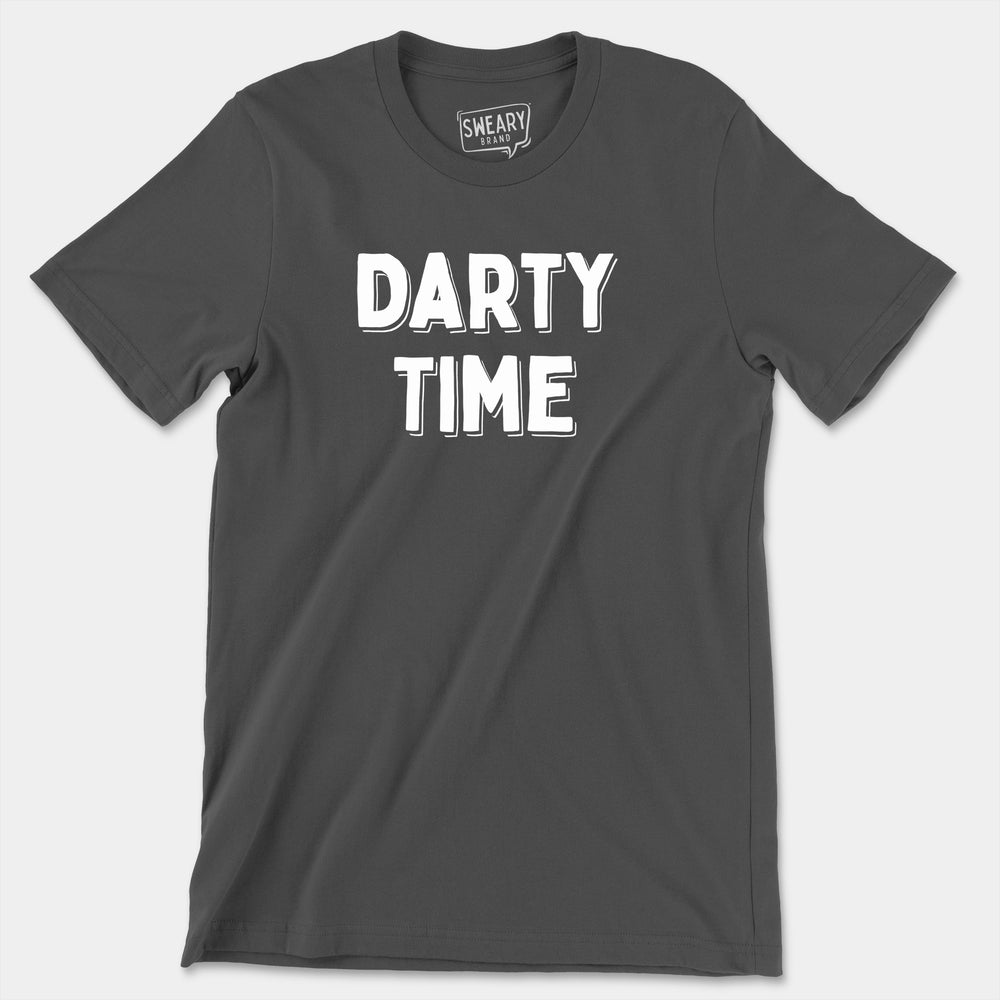 a dark t - shirt with the words party time printed on it