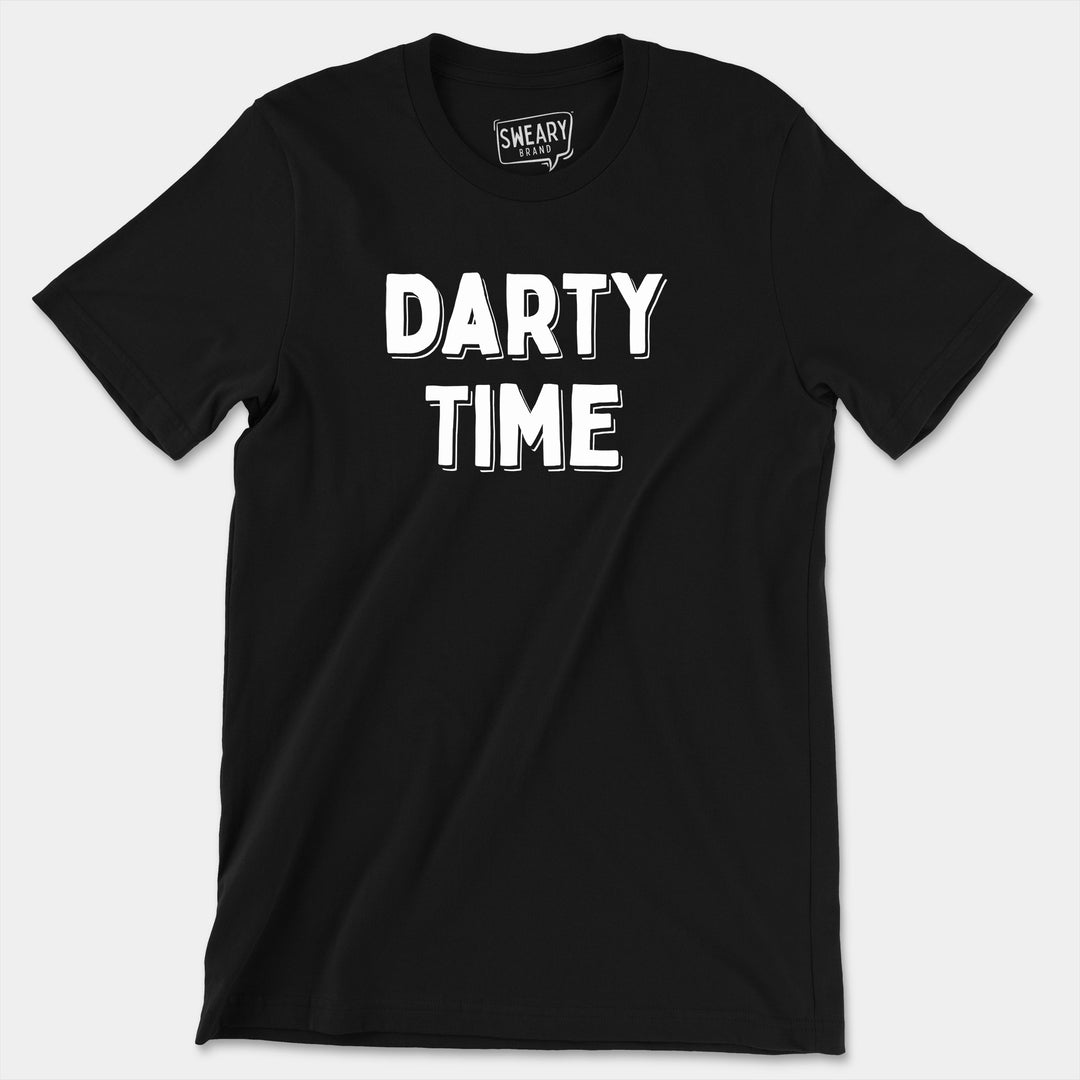 a black t - shirt with the words party time printed on it