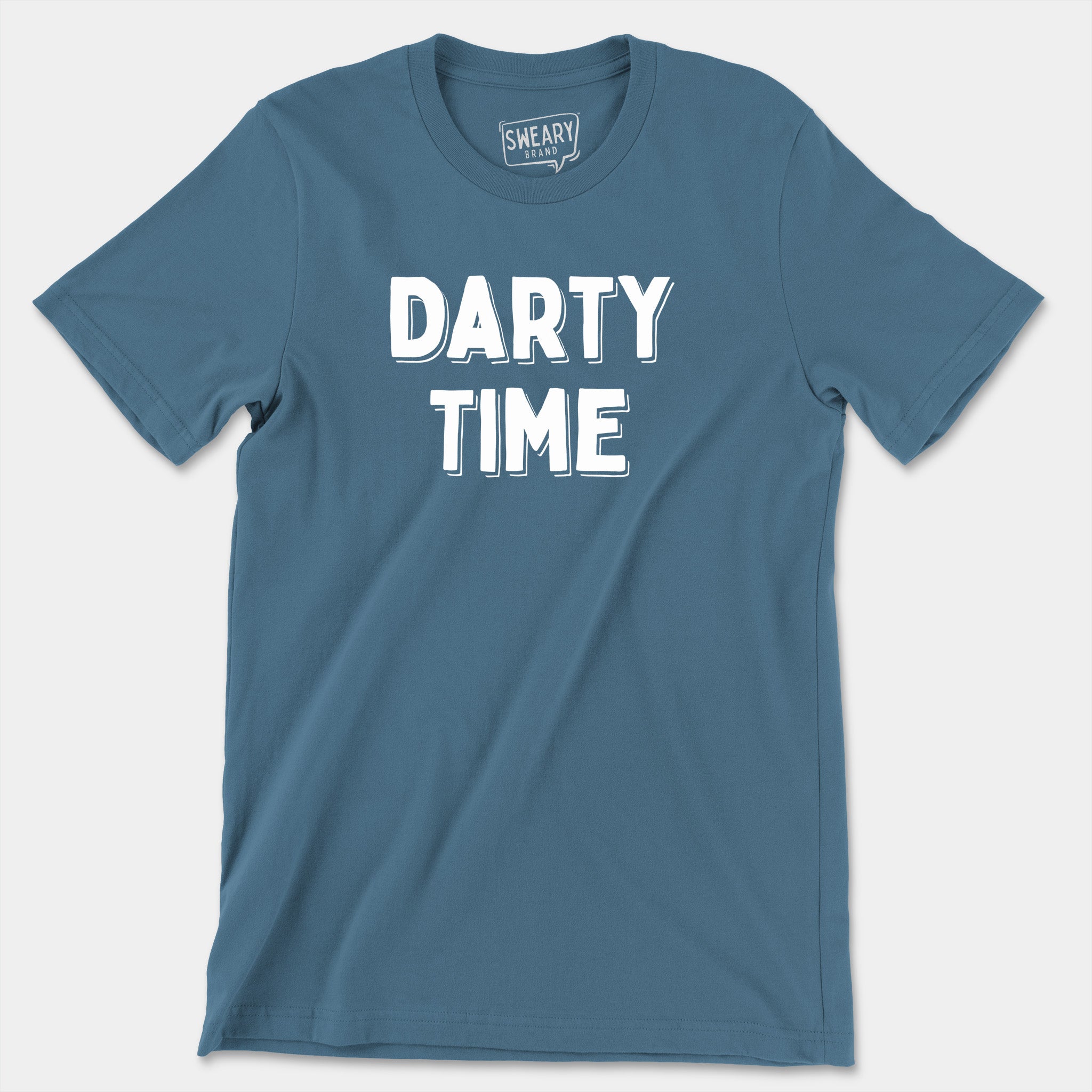 Steel Blue / S funny T-Shirt that says Darty Time | Originals Edition Tee by Sweary Brand