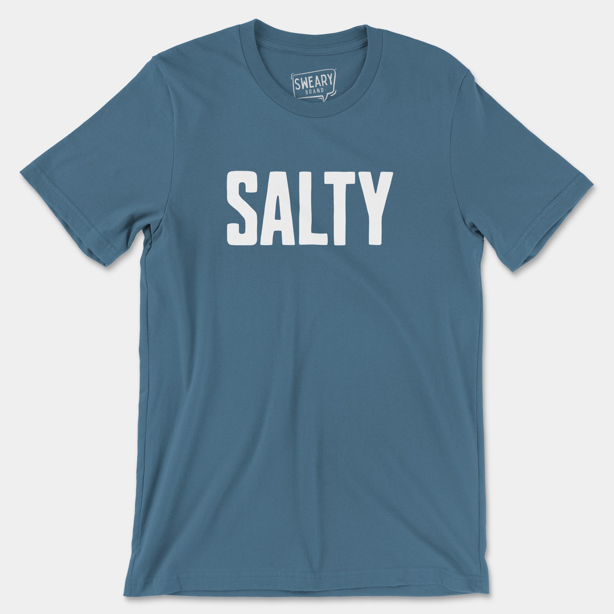 Steel Blue / S funny T-Shirt that says Salty | Originals Edition Tee by Sweary Brand