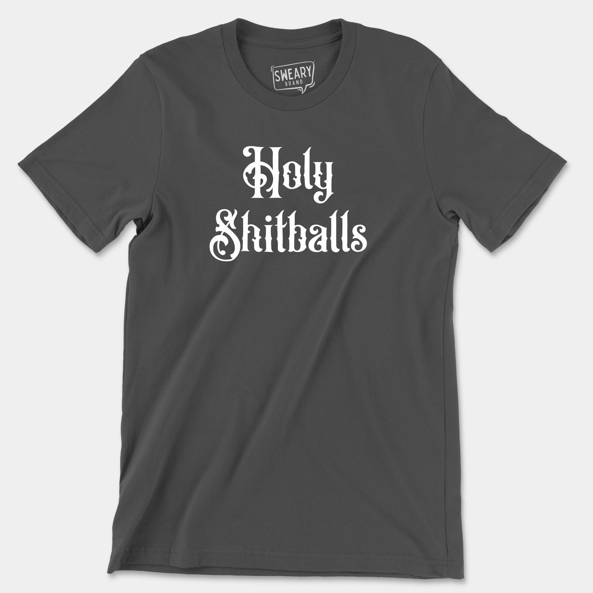 Asphalt / S funny T-Shirt that says Holy Shitballs | Originals Edition Tee by Sweary Brand