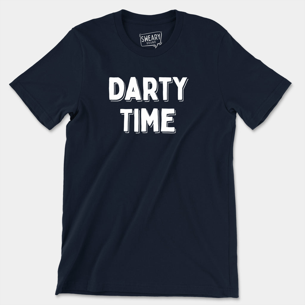 Navy / S funny T-Shirt that says Darty Time | Originals Edition Tee by Sweary Brand