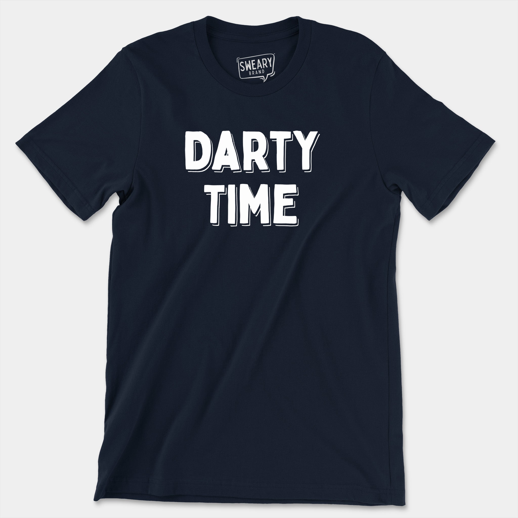 Navy / S funny T-Shirt that says Darty Time | Originals Edition Tee by Sweary Brand